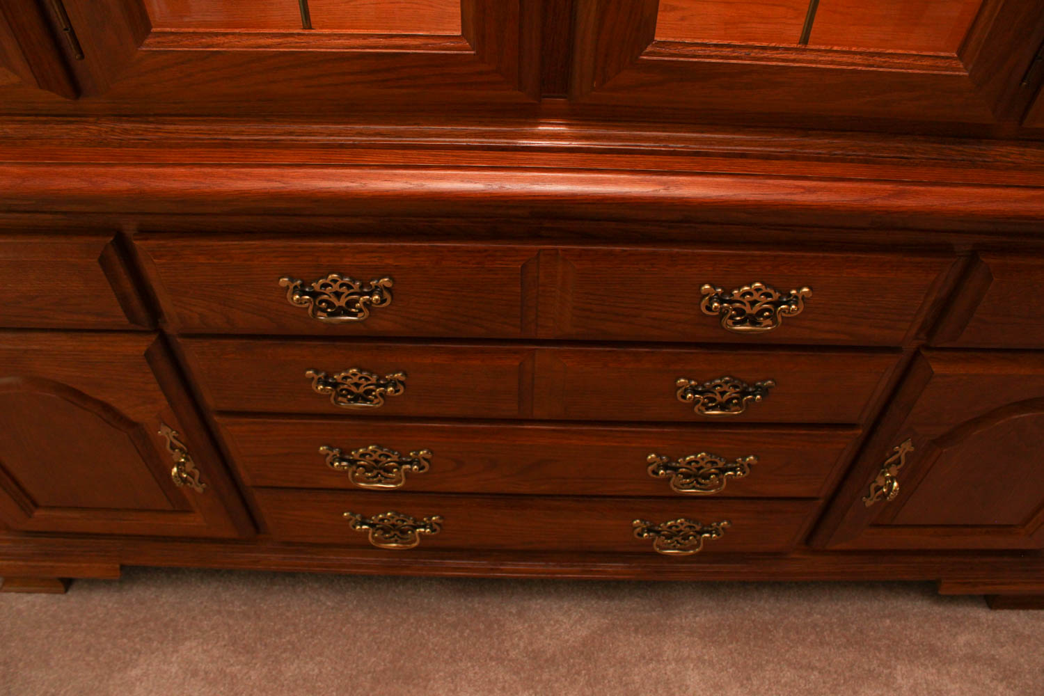 Stanley Mirrored Oak China Cabinet