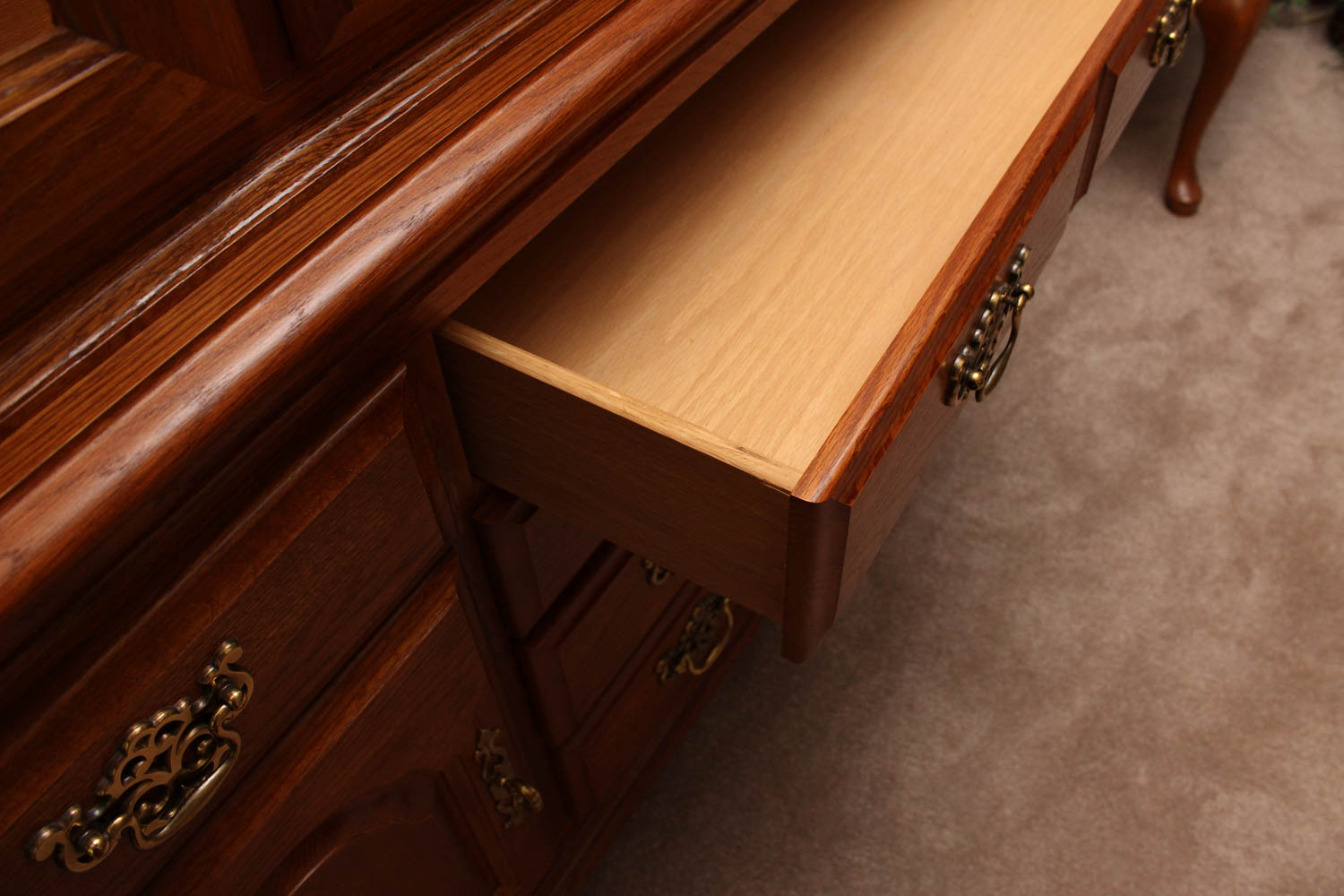 Stanley Mirrored Oak China Cabinet