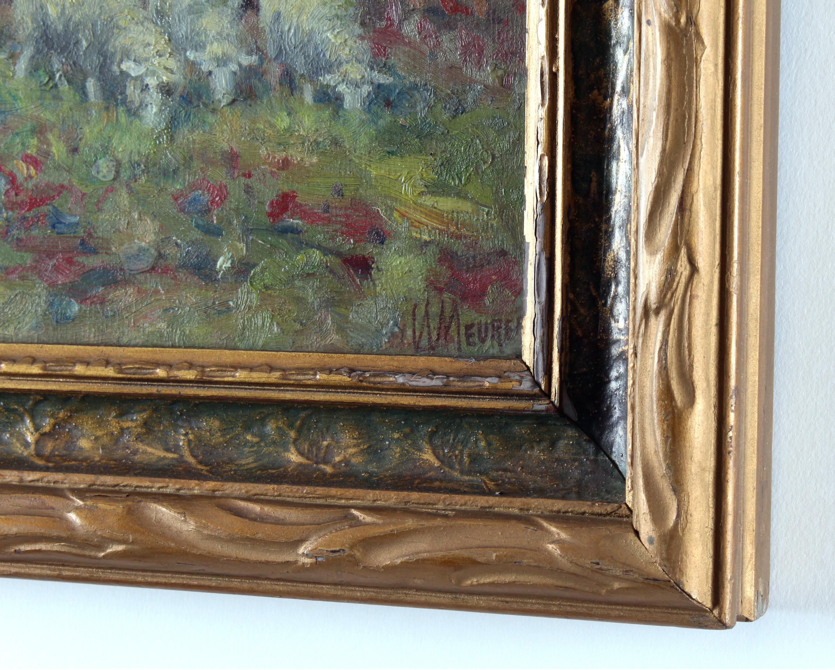 Charles Meurer Late 19th Century Pastoral Oil Painting