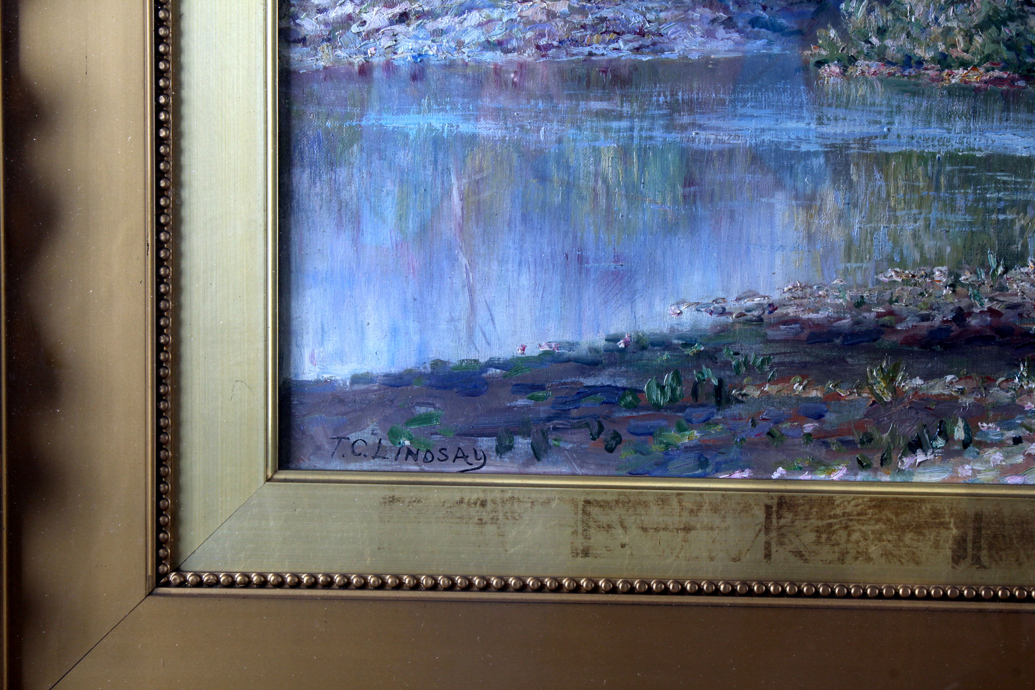 Thomas Corwin Lindsay Large Pastoral Lanscape Oil Painting