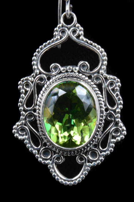 Robert Manse Sterling Silver and Green Mystic Quartz Earrings