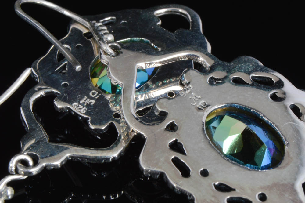 Robert Manse Sterling Silver and Green Mystic Quartz Earrings