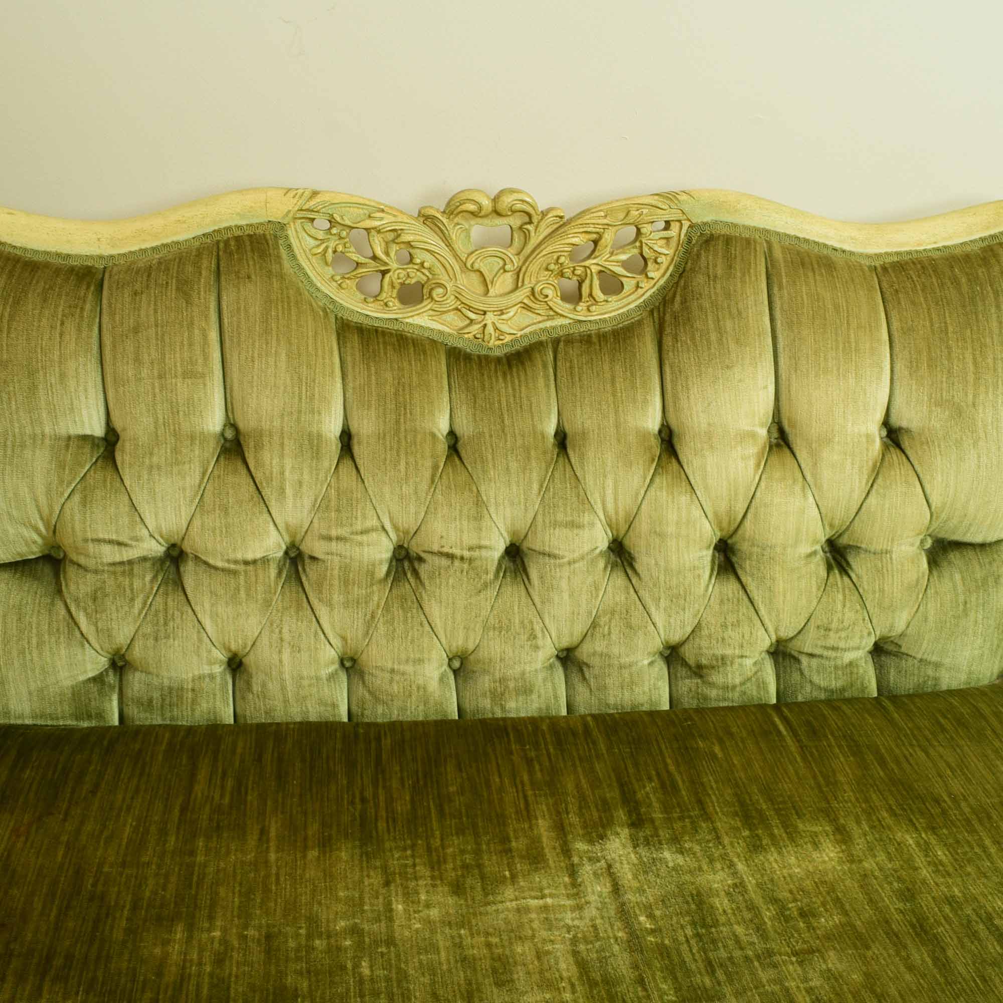 Vintage French Style Curved Sectional Sofa