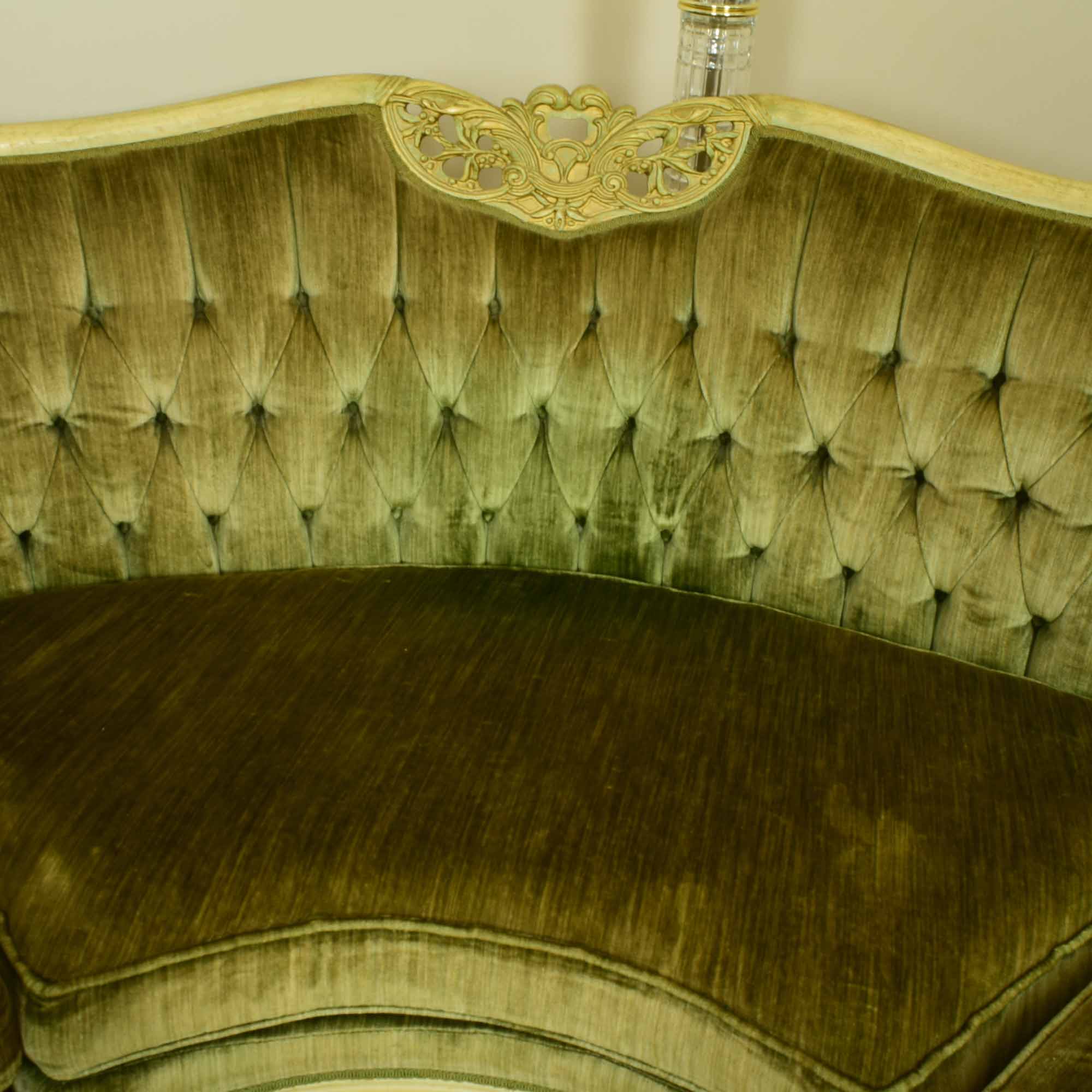 Vintage French Style Curved Sectional Sofa