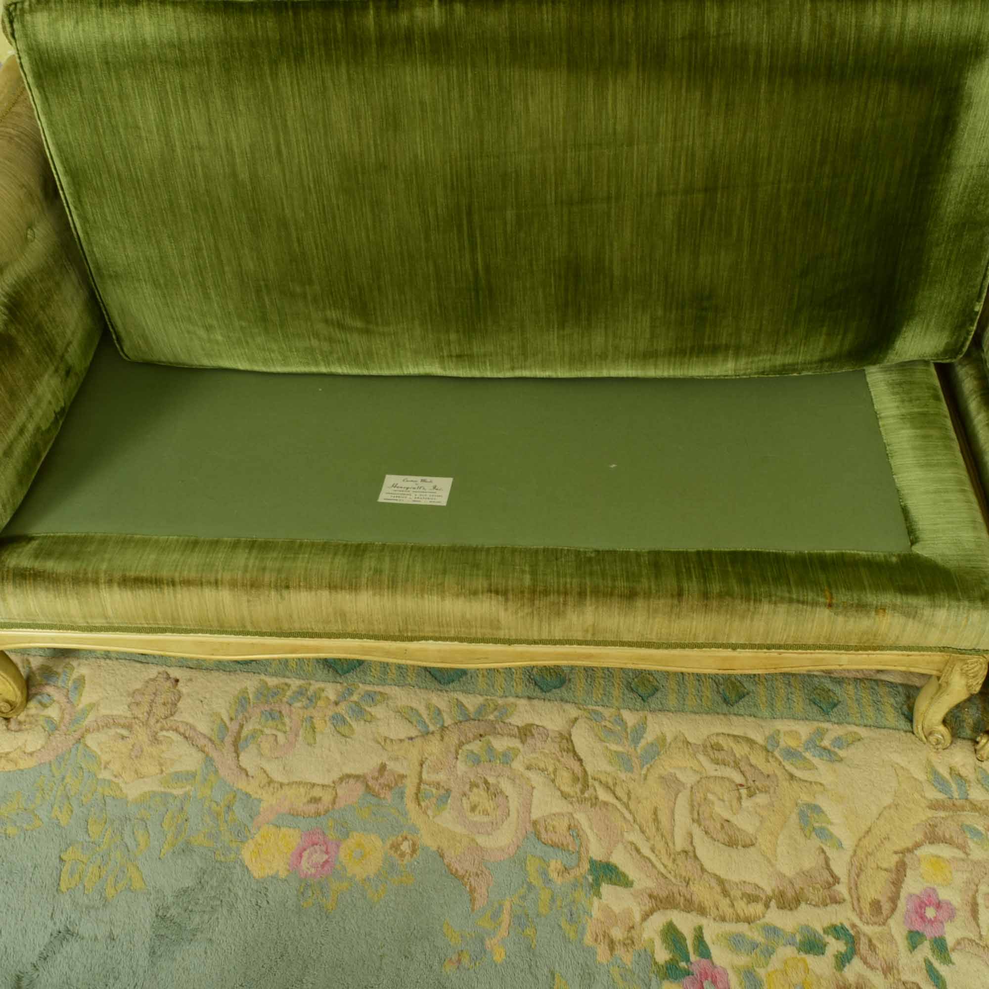 Vintage French Style Curved Sectional Sofa