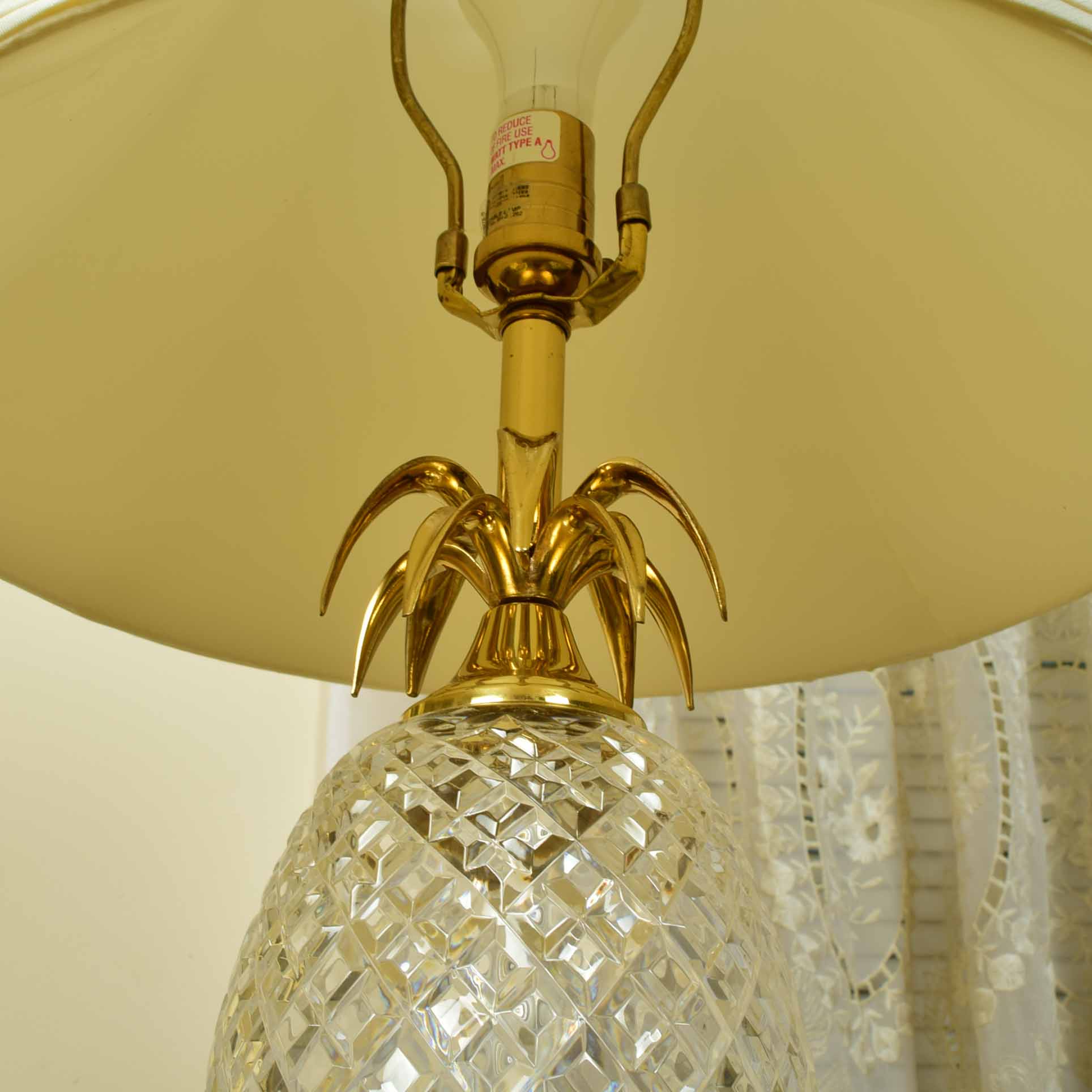 Waterford Crystal and Brass Pineapple Lamp