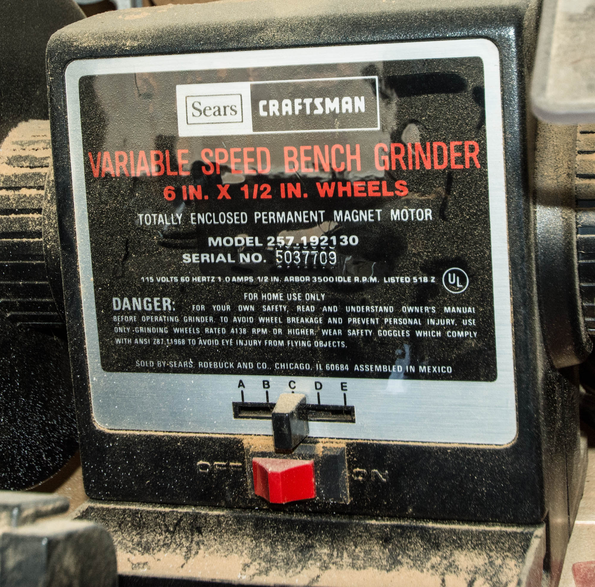 Craftsman 6 Inch Variable Speed Bench Grinder