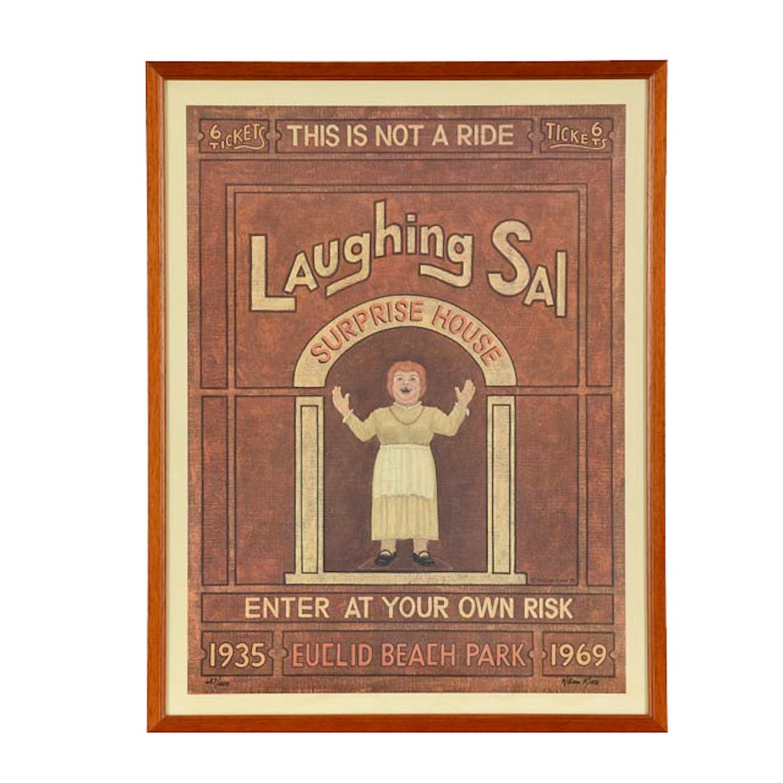 William Kless Limited Edition Offset Lithograph "Laughing Sal"
