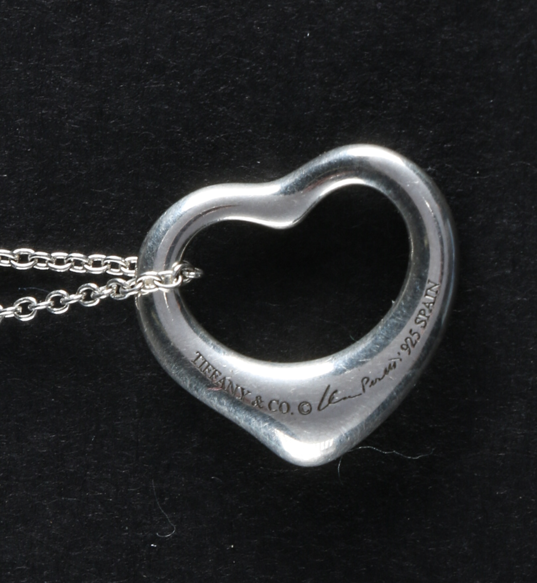 Tiffany & Co. Elsa Peretti Sterling Silver Necklace with Heart Pendent