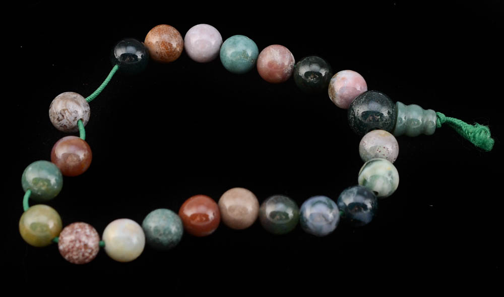 Three Polished Stone Stretch Bracelets