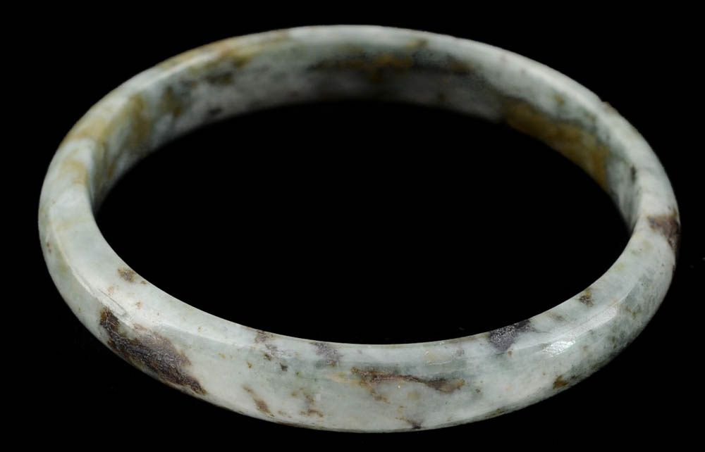 Polished Jadeite Bangle and Nephrite Bracelet with Chinese Characters