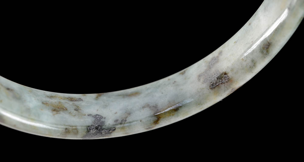 Polished Jadeite Bangle and Nephrite Bracelet with Chinese Characters
