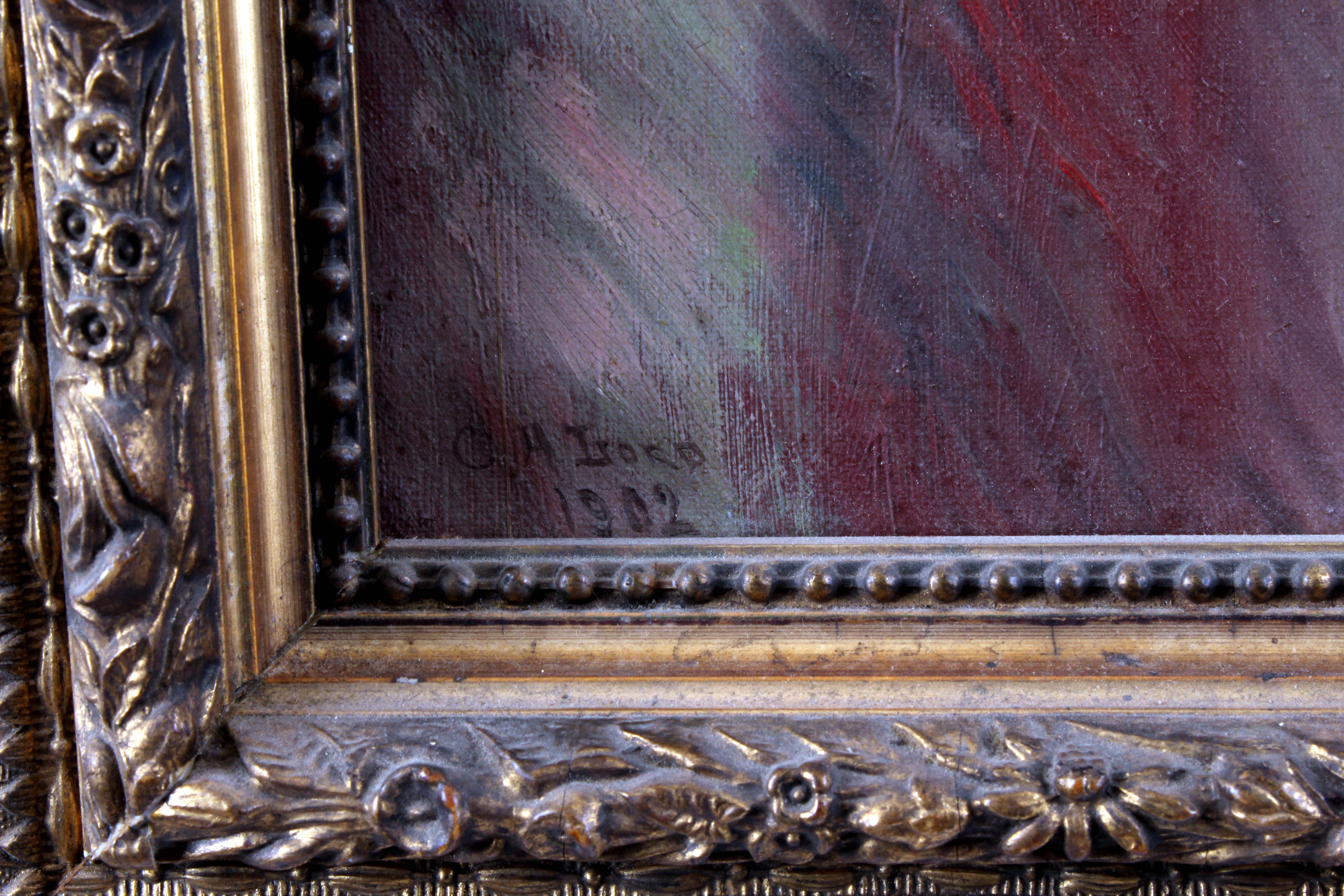 Caroline Lord Signed 1902 Oil Portrait of Eliza Wright Lord