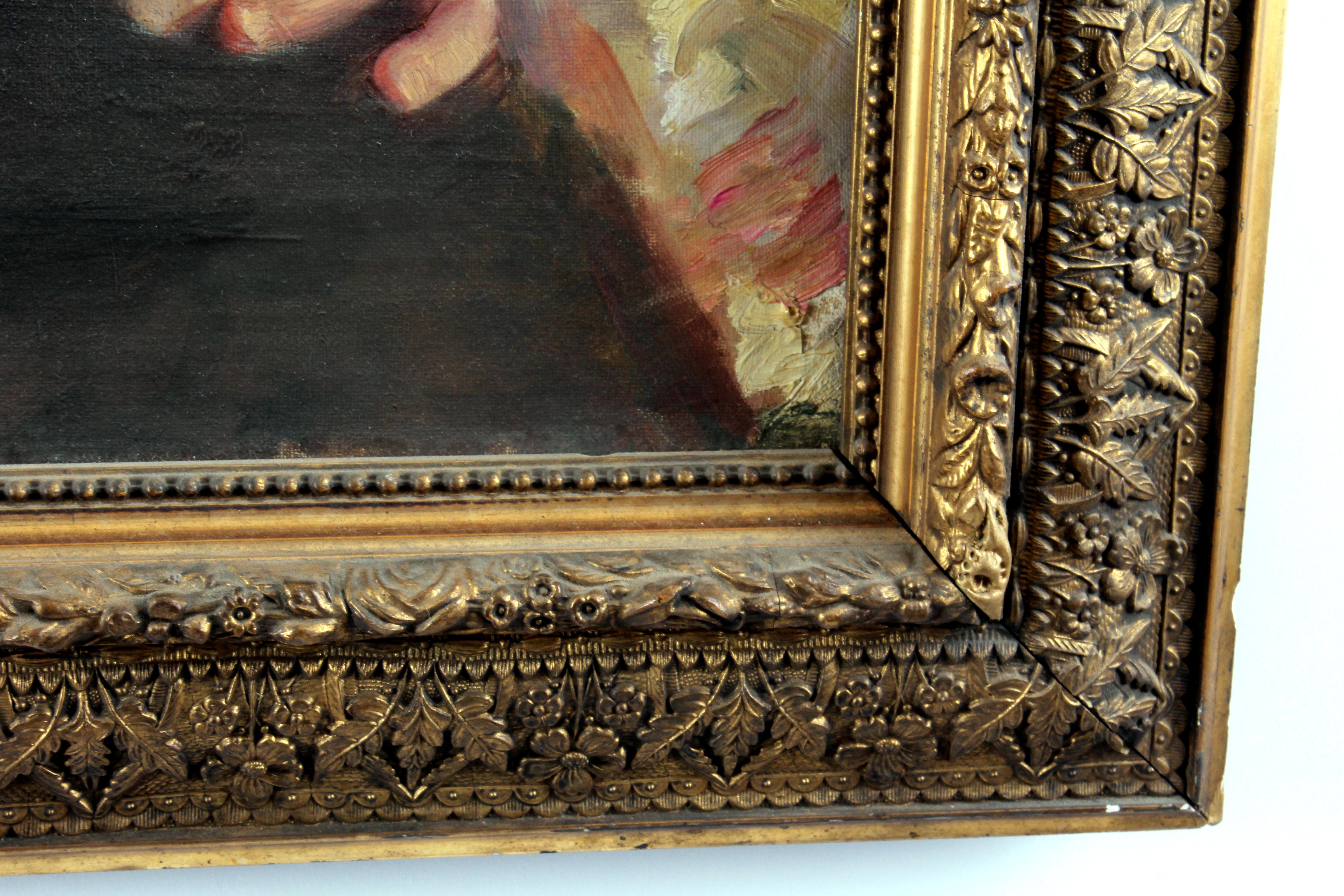 Caroline Lord Signed 1902 Oil Portrait of Eliza Wright Lord