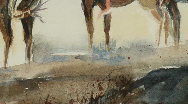 Doug Johnson Original Watercolor of American Indians