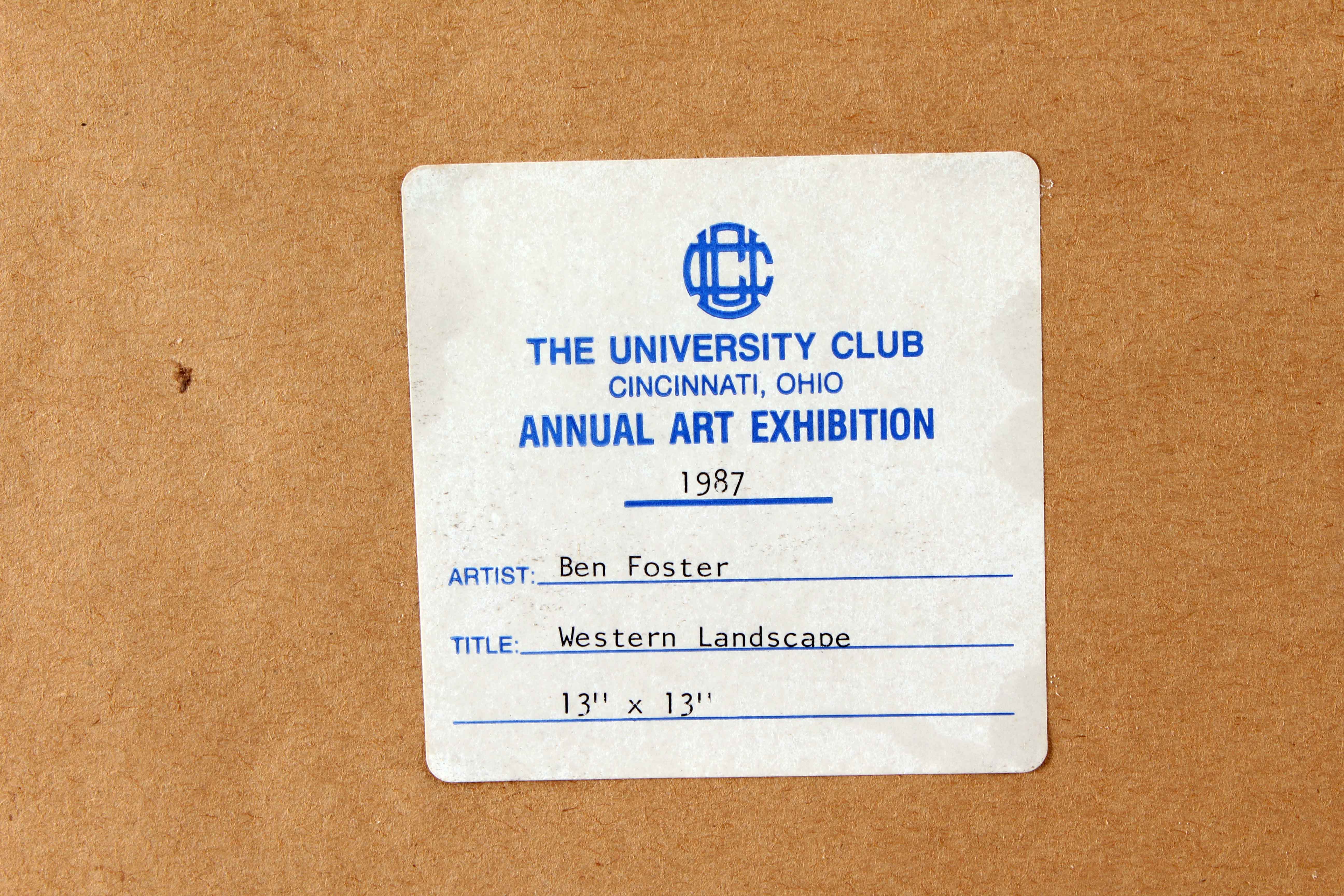 Ben Foster 20th Century Oil on Canvas "Western Landscape"