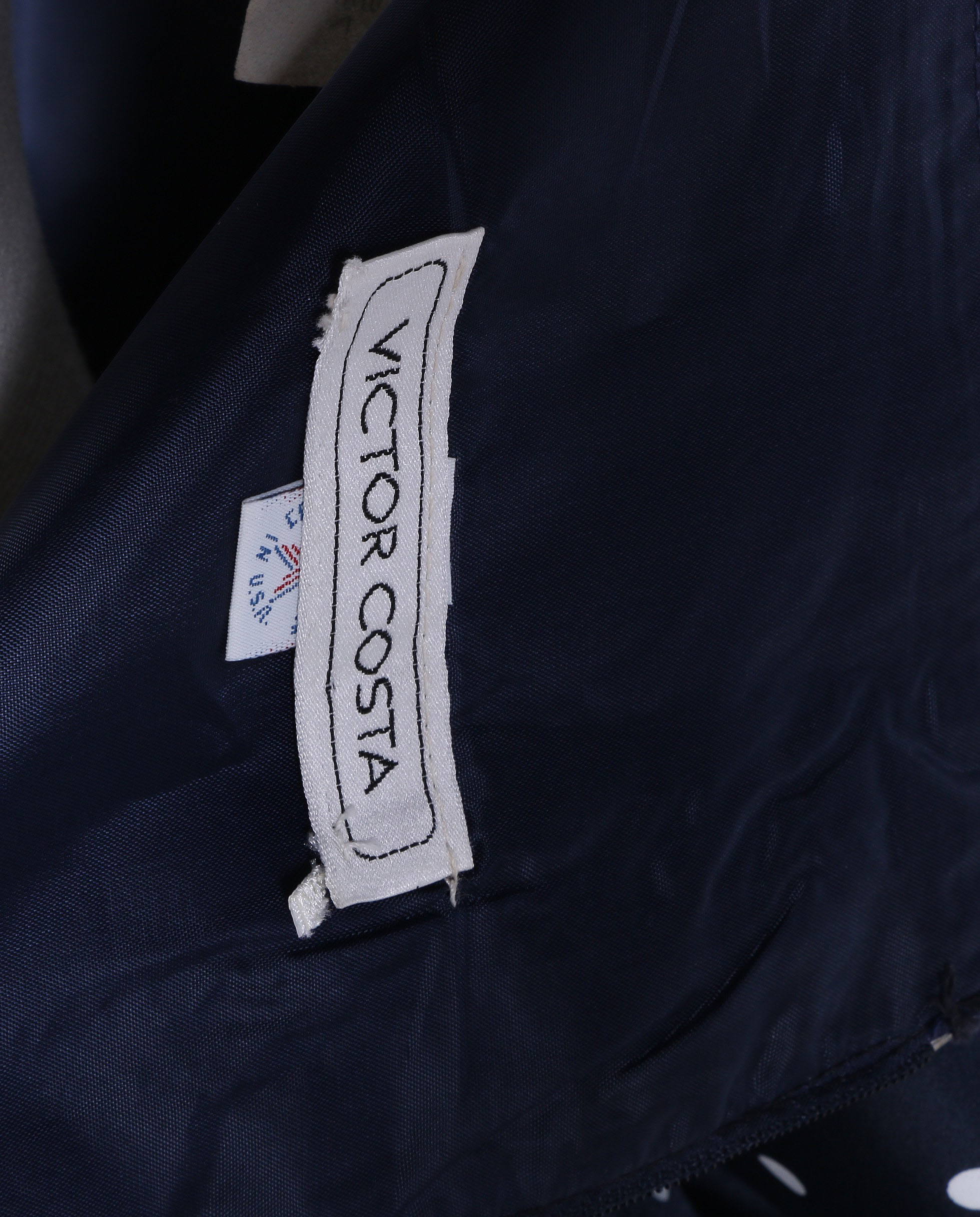 Victor Costa Strapless Polka Dot Bow Dress