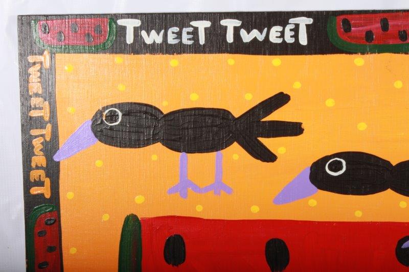 Joni Goldman "Six Crows" Contemporary Acrylic Painting