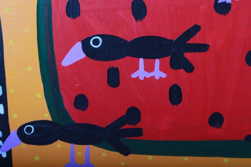 Joni Goldman "Six Crows" Contemporary Acrylic Painting