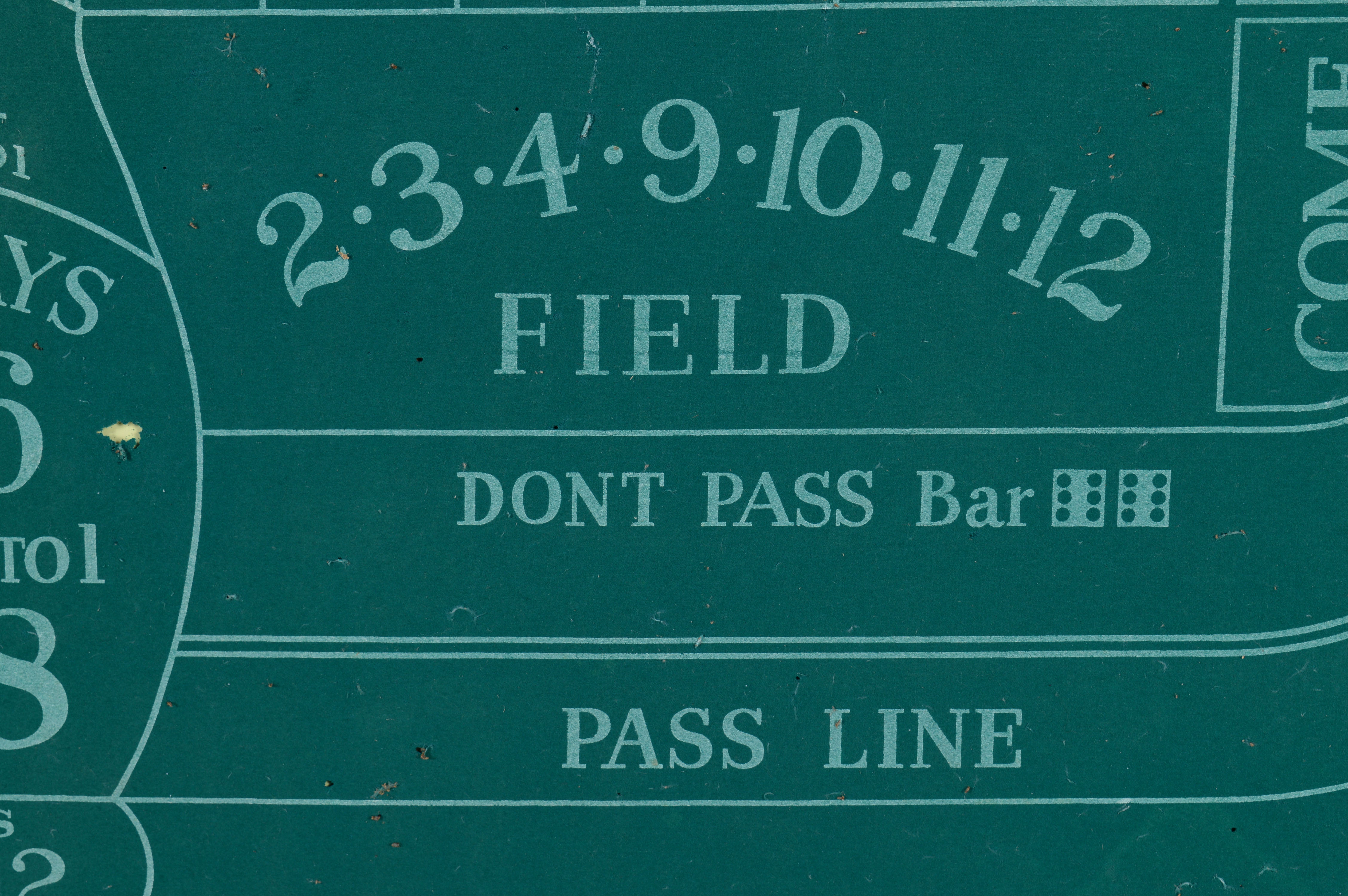 Vintage Craps Table Top