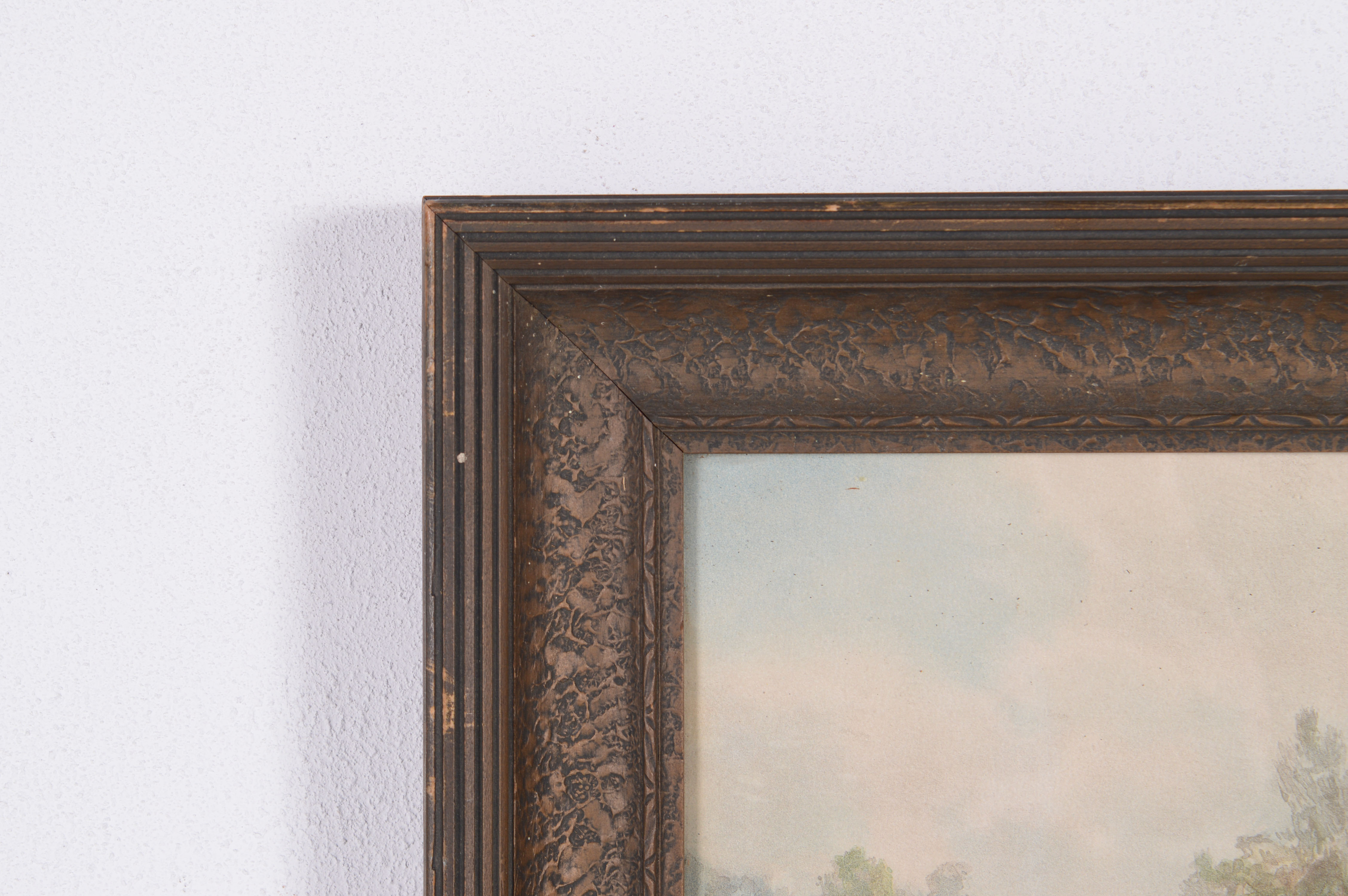 Vintage Chromolithograph River Scene