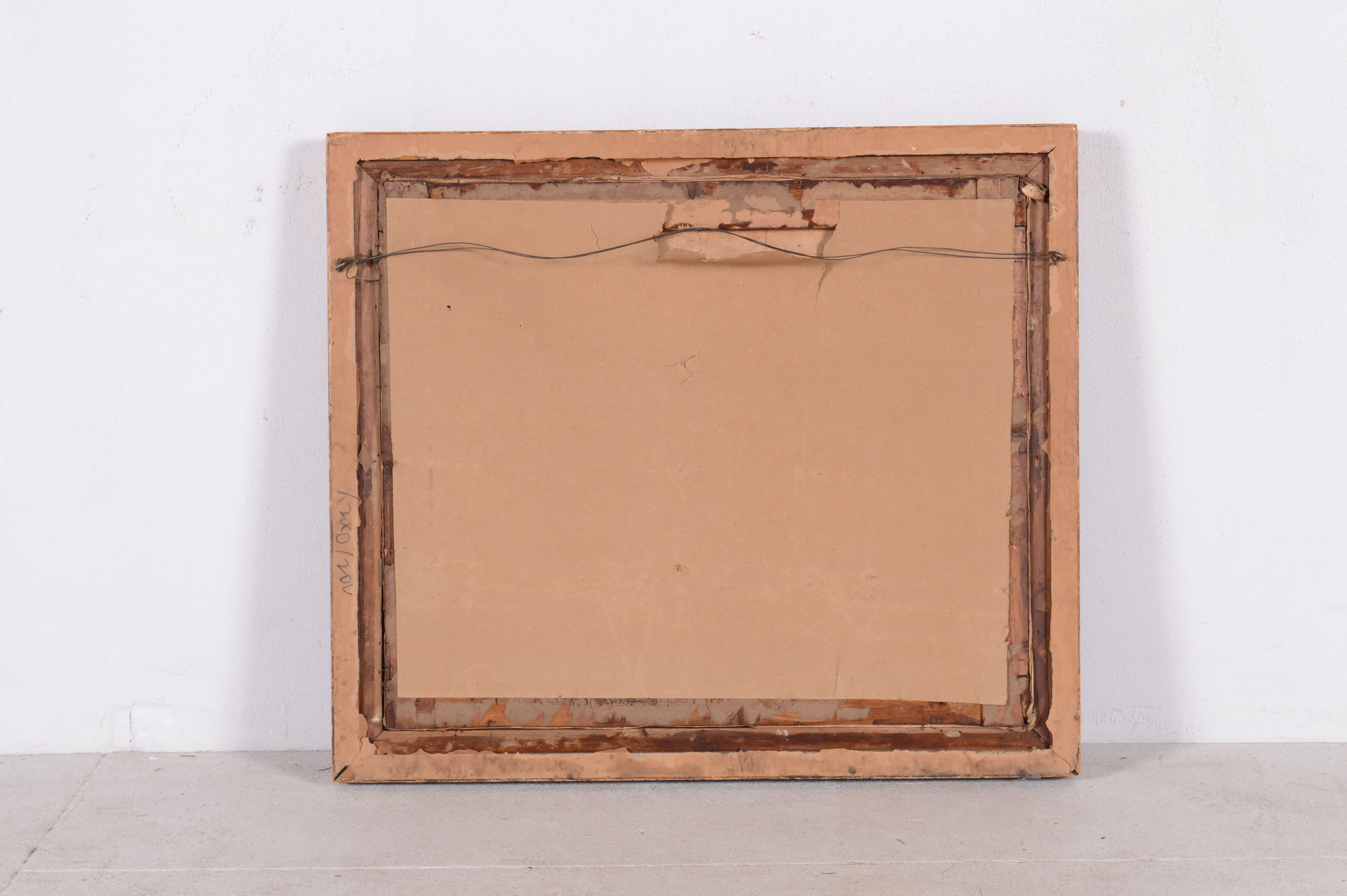 Original Antique Drawing on Silk with Crewelwork