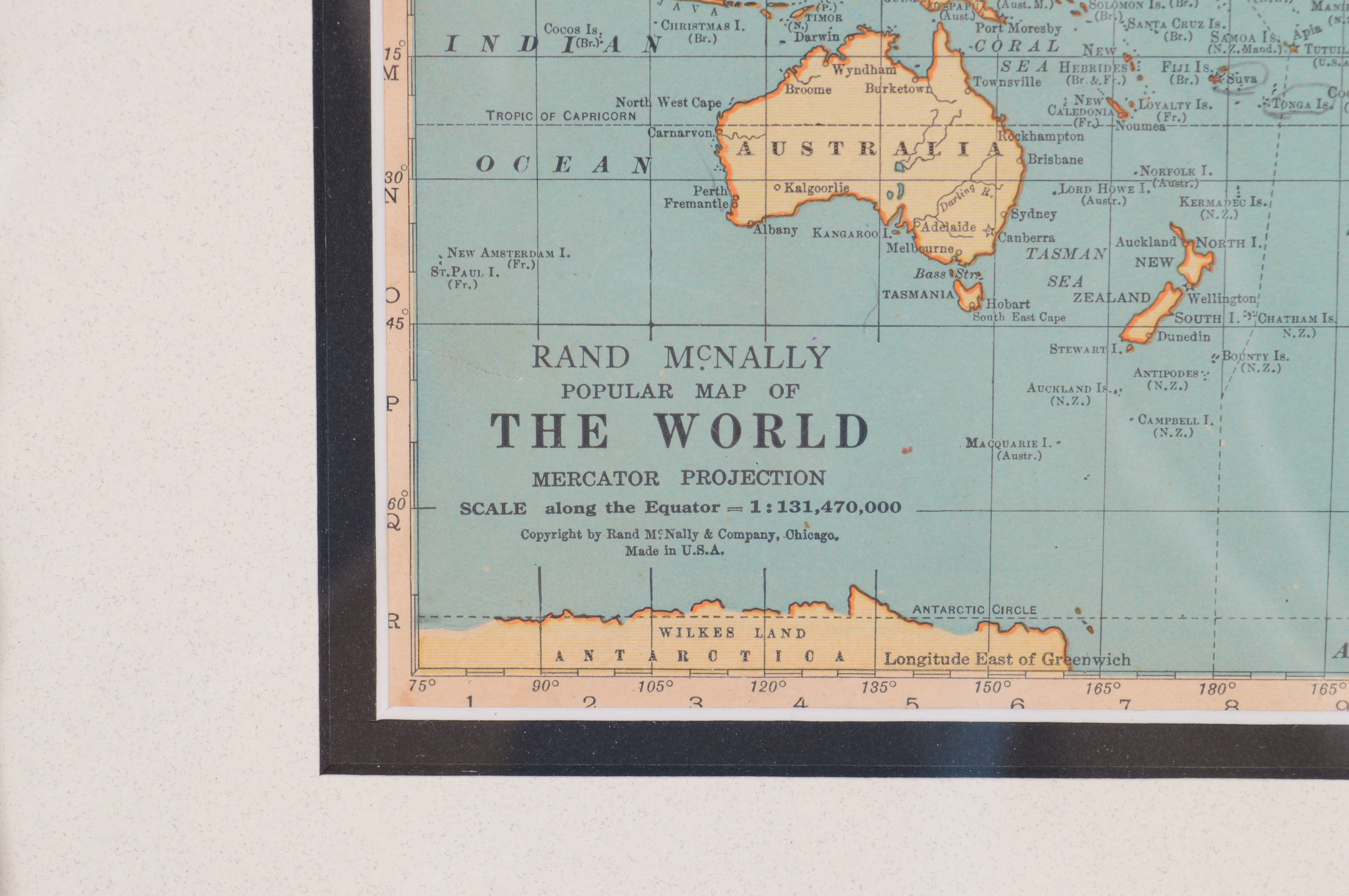 Vintage World Map from 1923
