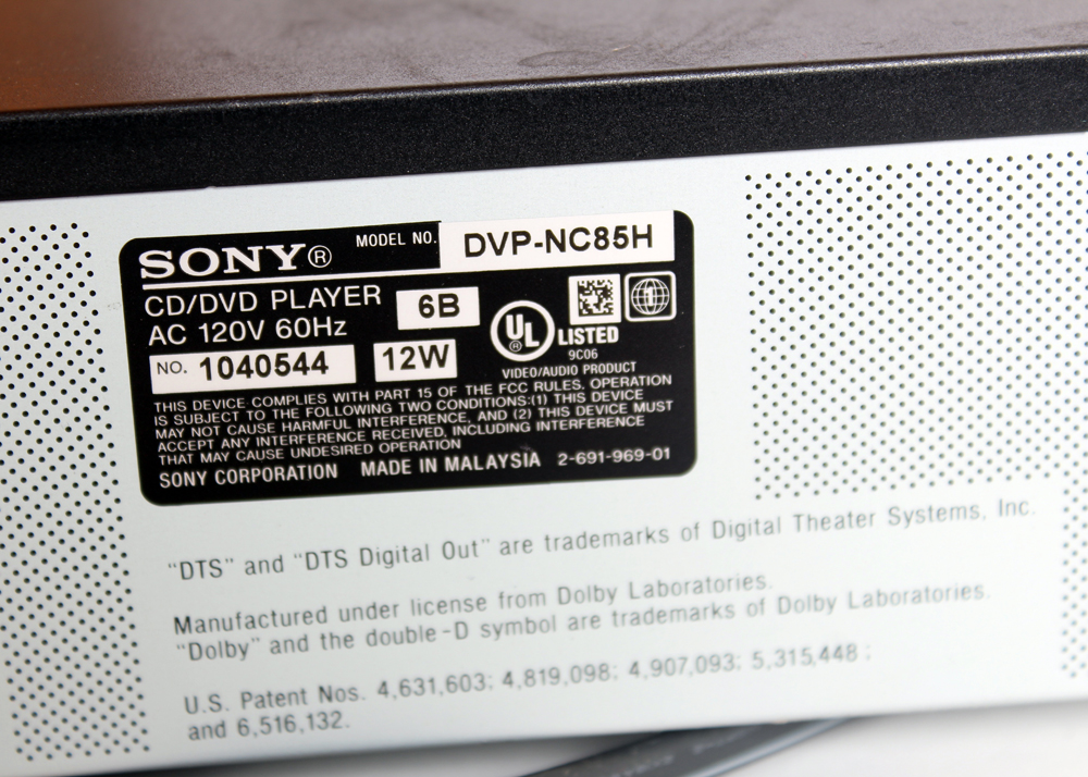 Sony 5 DVD/CD Changer Player and Sony 5.1 Multi Channel Control Center