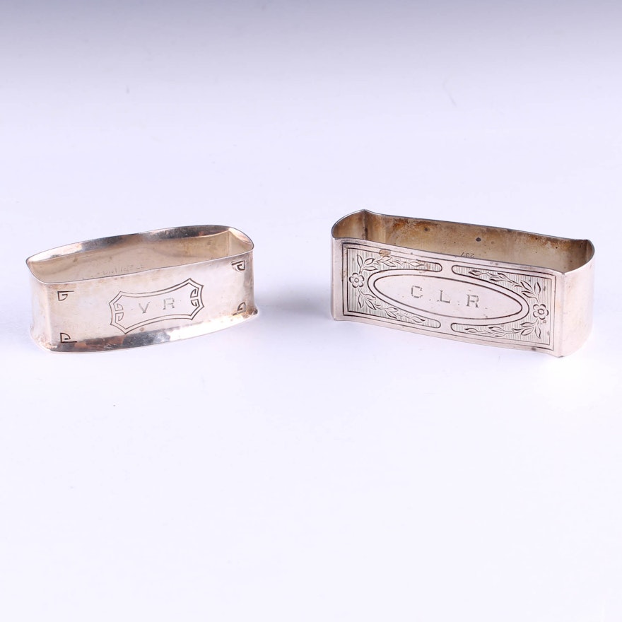 Two Sterling Silver Napkin Rings