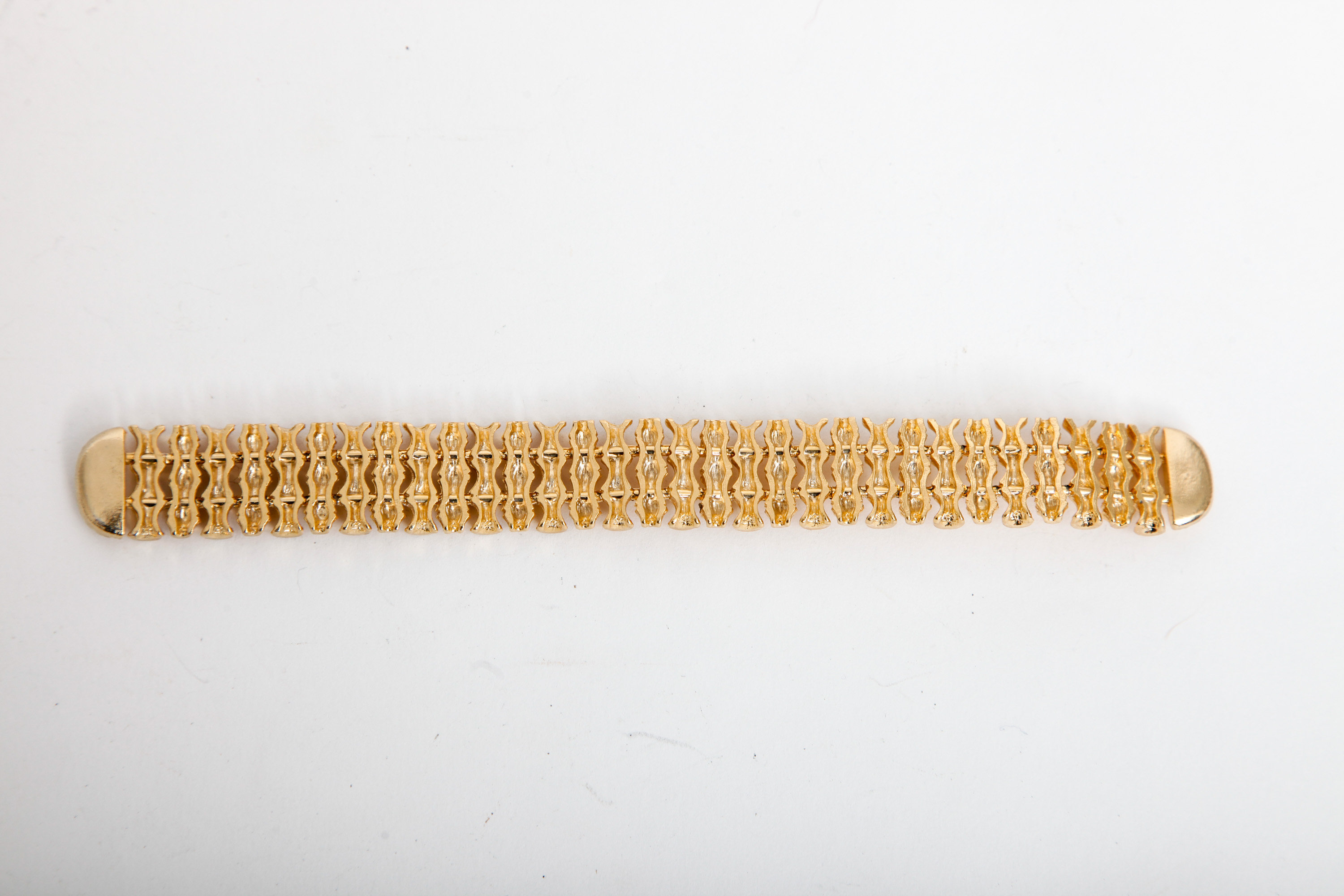 Gold Tone Victorian Metal Mesh and Chain Bracelets