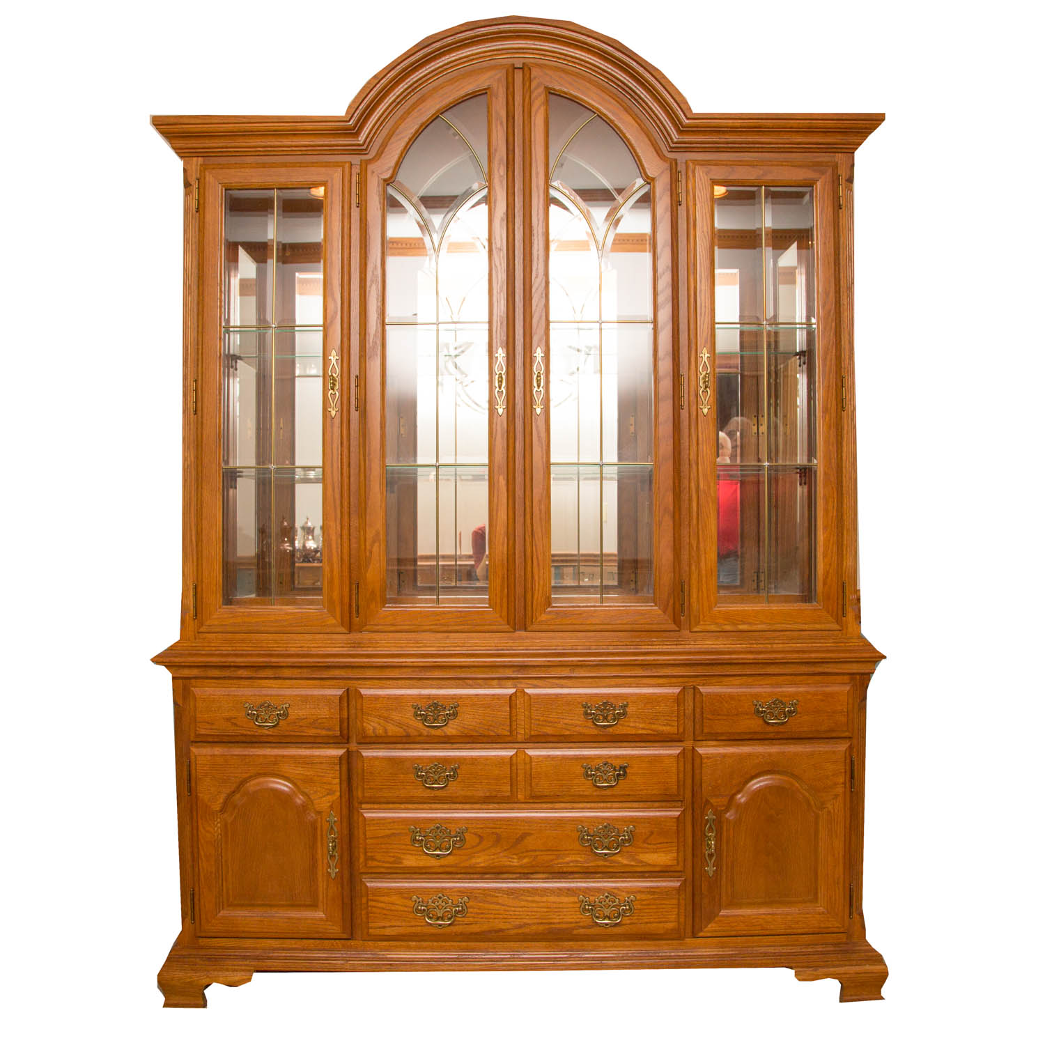 Stanley Mirrored Oak China Cabinet