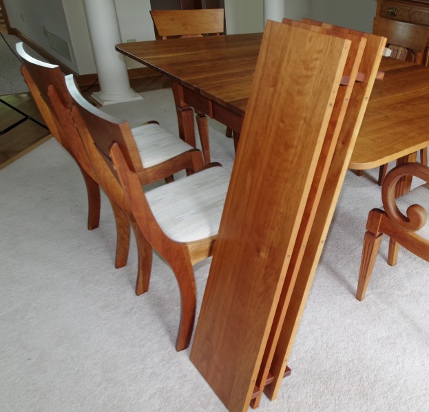 Solid Cherry Dining Table and Chairs Custom Built by Sampler Furniture Co. Homer IN
