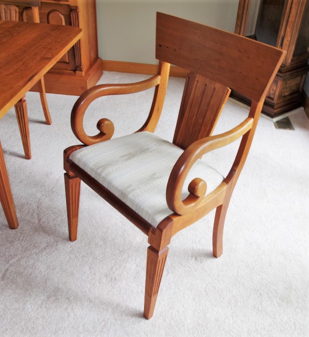 Solid Cherry Dining Table and Chairs Custom Built by Sampler Furniture Co. Homer IN