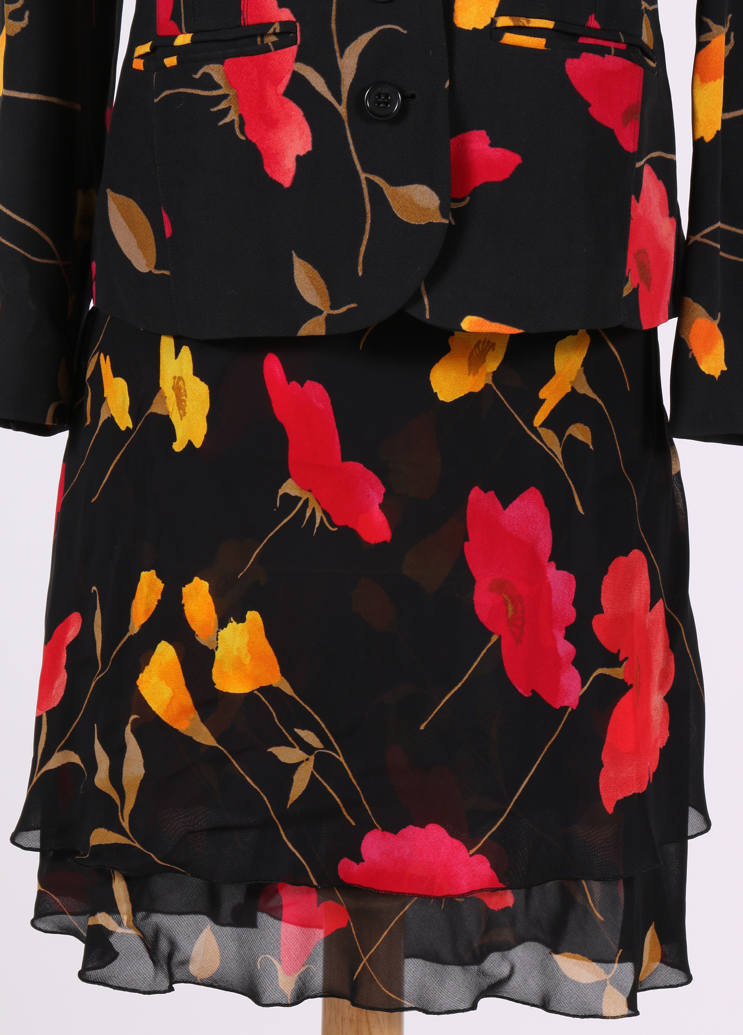 Vintage Sonia Rykiel Floral Rayon Skirt Suit