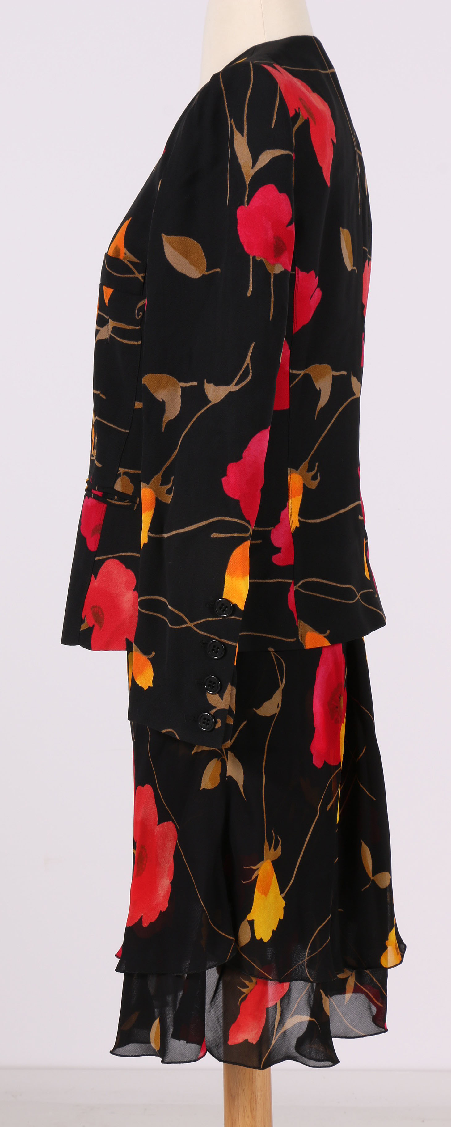 Vintage Sonia Rykiel Floral Rayon Skirt Suit