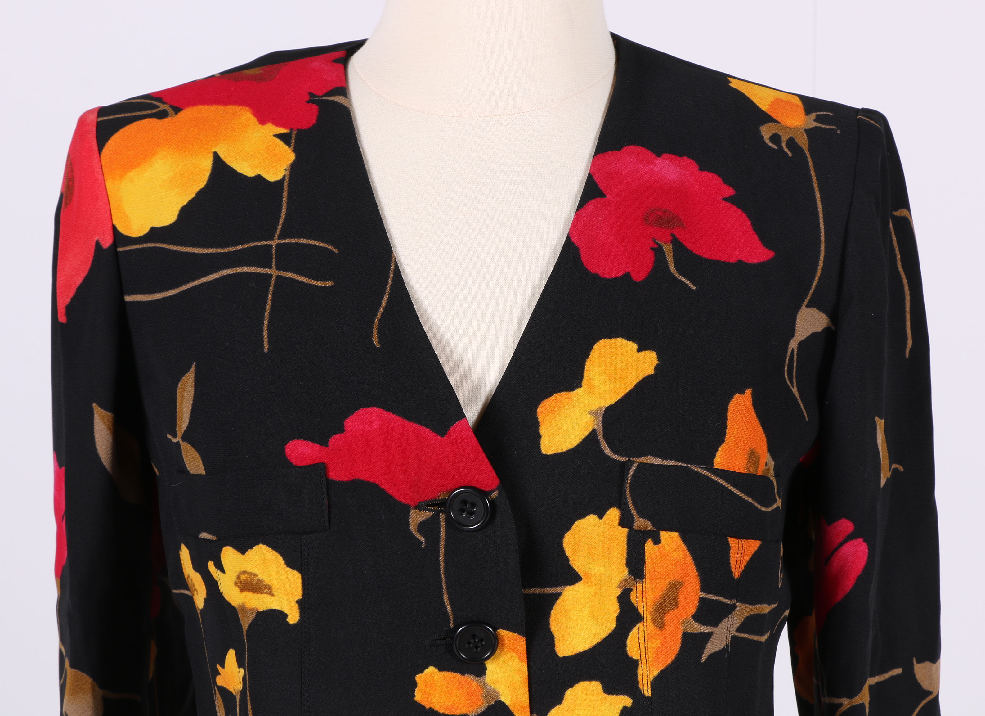 Vintage Sonia Rykiel Floral Rayon Skirt Suit