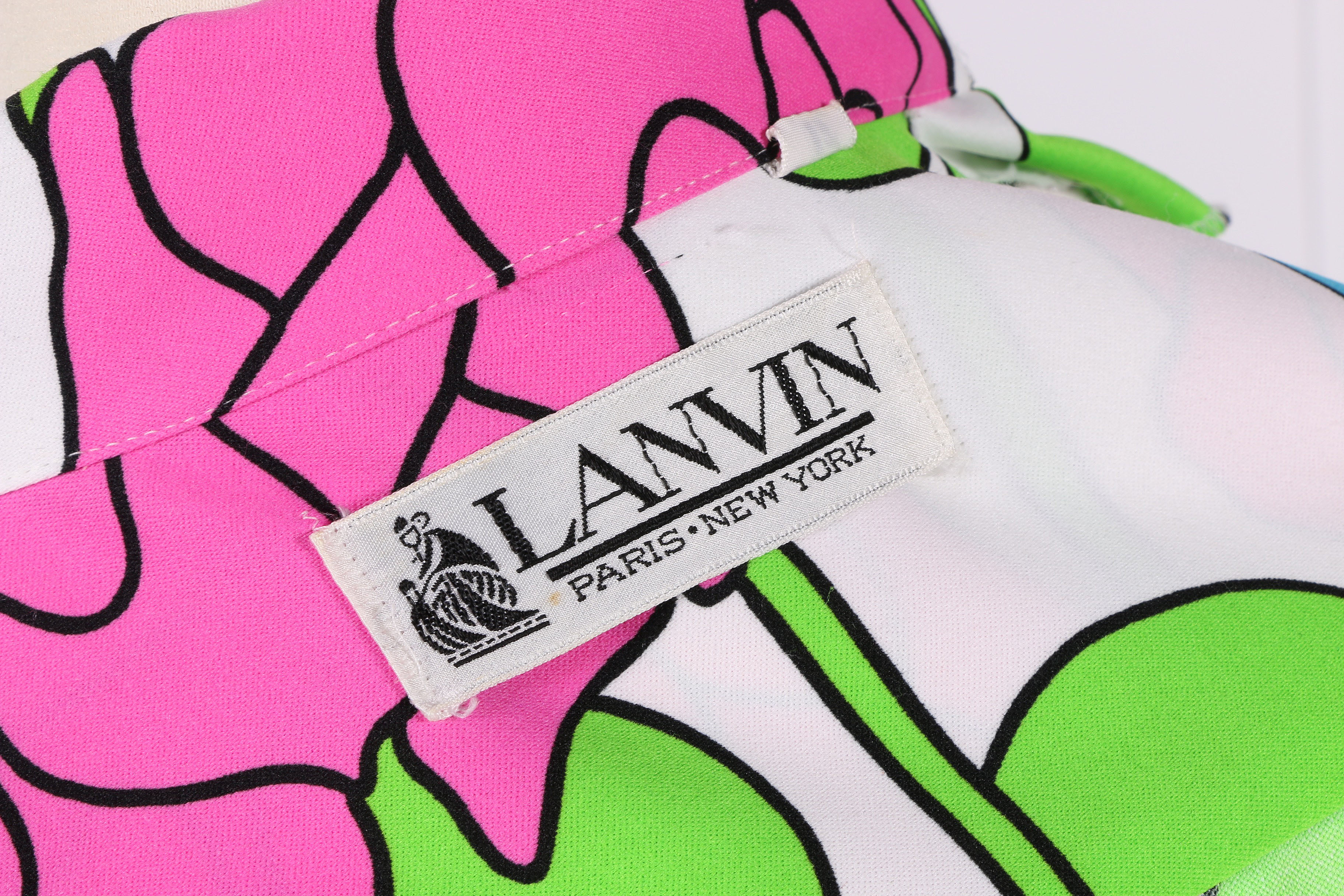 1970's Lanvin Long Sleeve Floral Maxi Dress