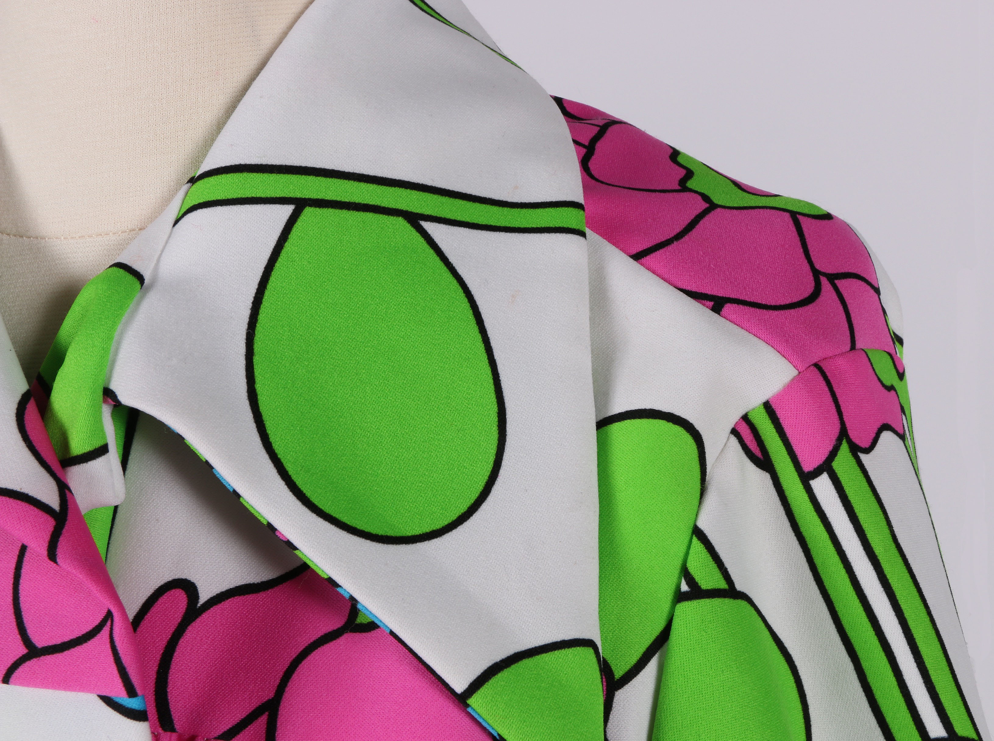 1970's Lanvin Long Sleeve Floral Maxi Dress