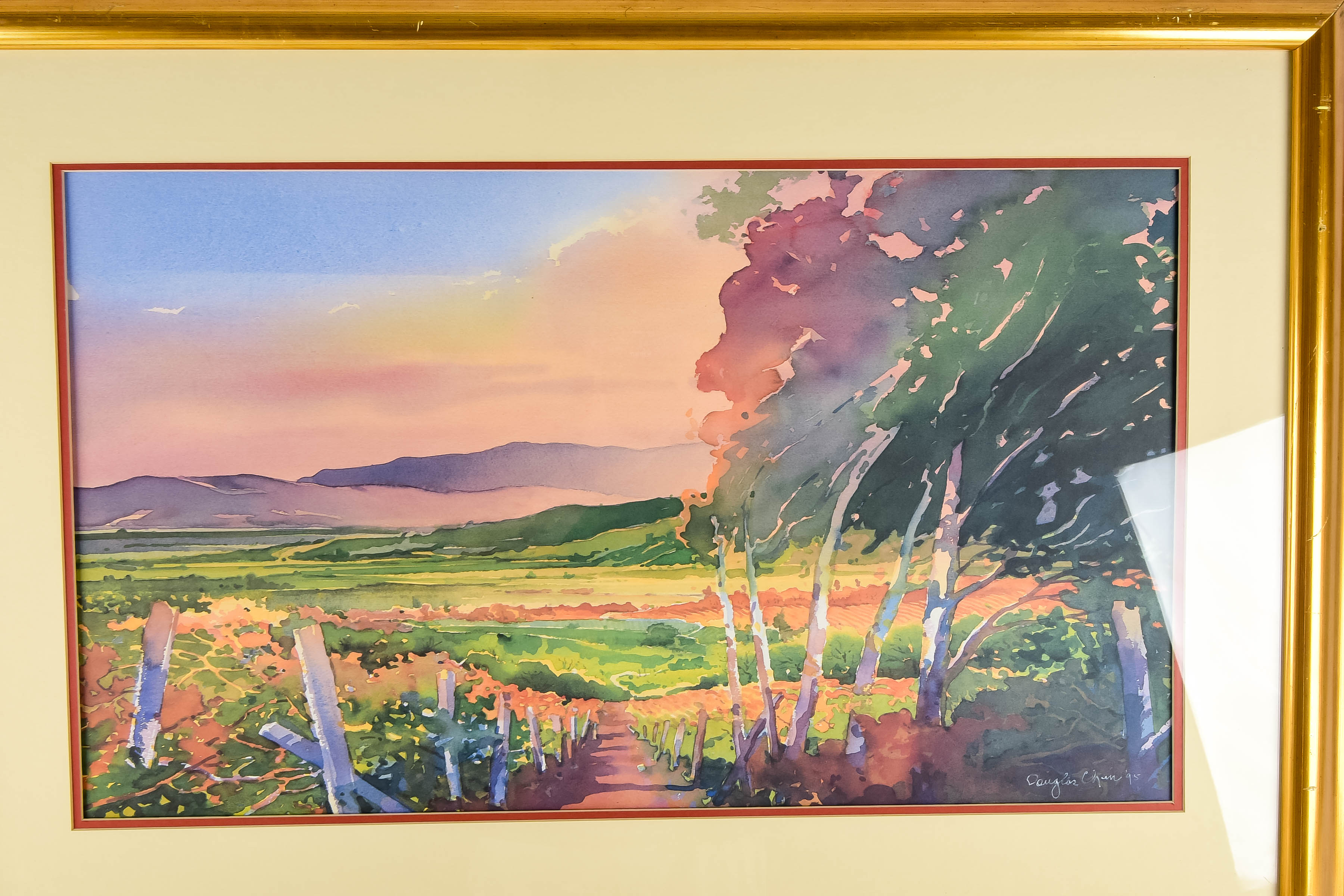 Douglas Chun Original Watercolor Landscape