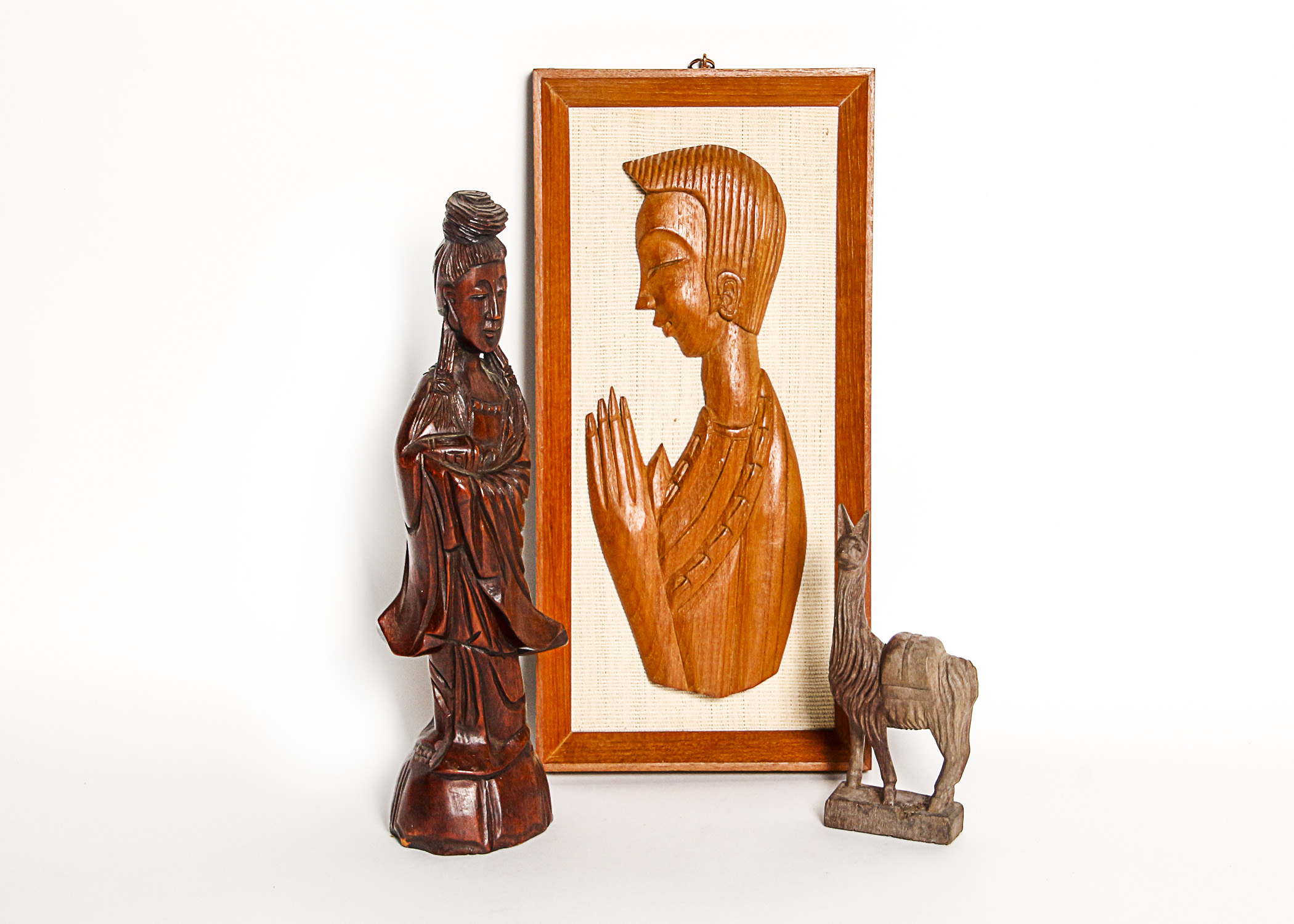 Trio of Vintage Wooden Decor Items