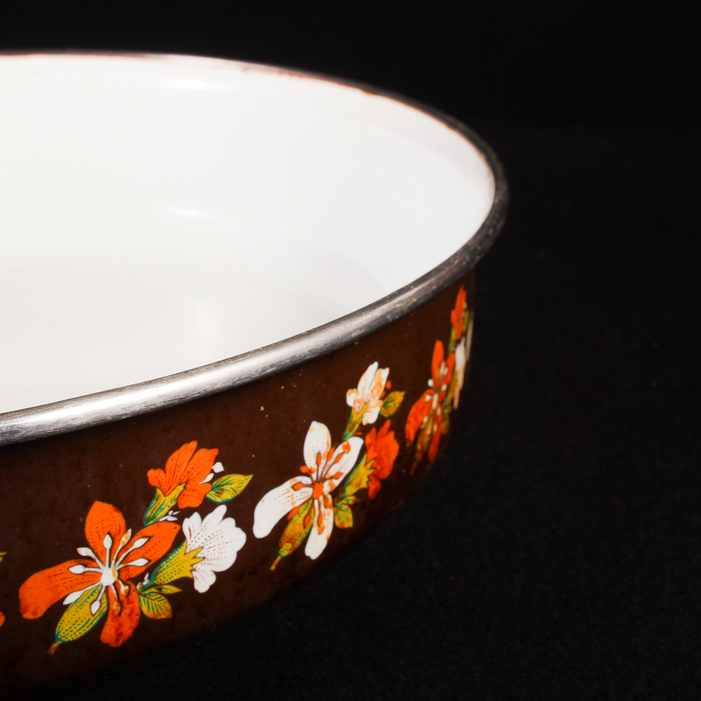 Pair of Vintage Enamel Cookware