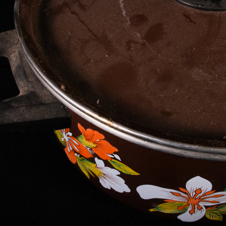 Pair of Vintage Enamel Cookware