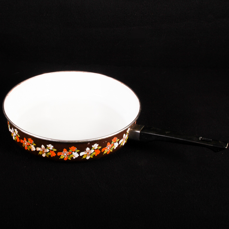 Pair of Vintage Enamel Cookware