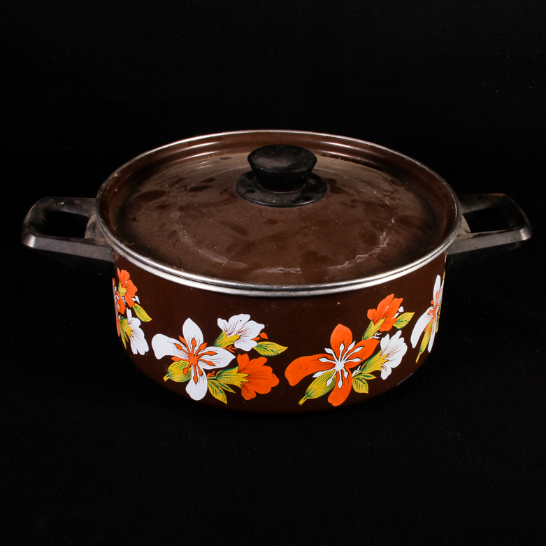 Pair of Vintage Enamel Cookware