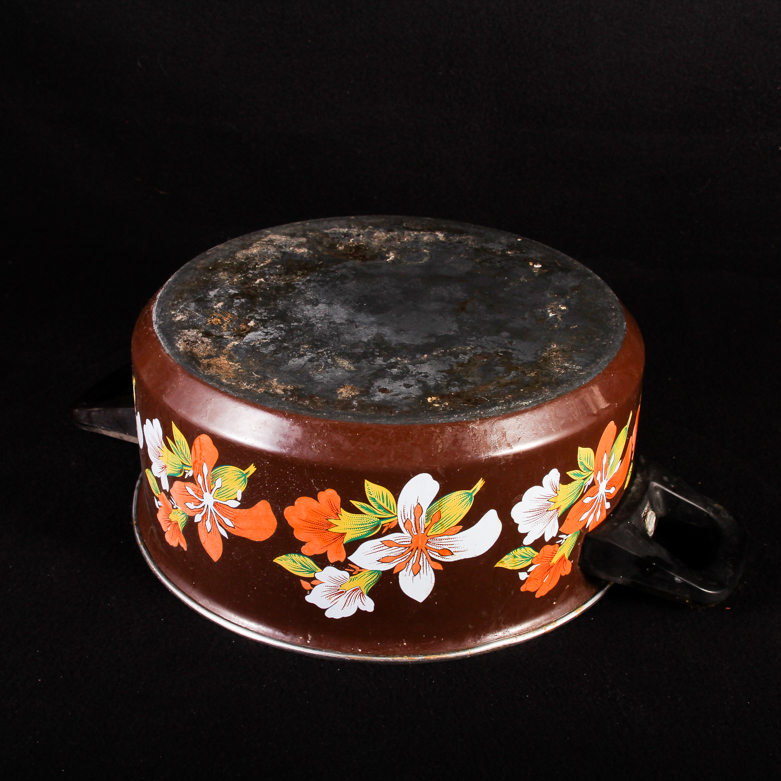 Pair of Vintage Enamel Cookware