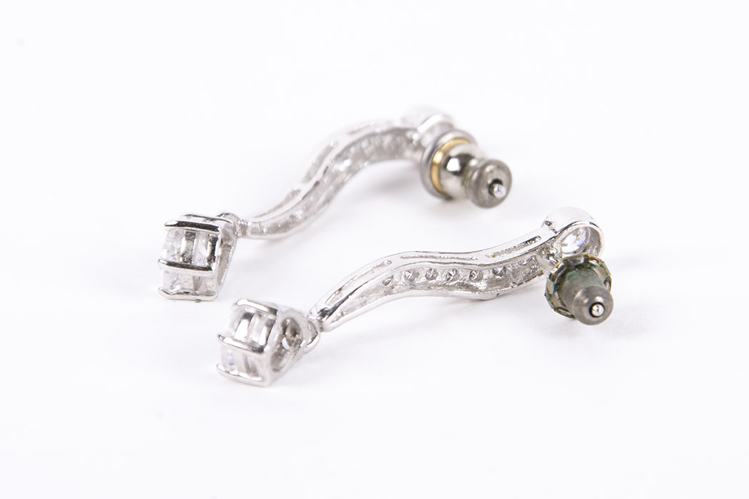 Curved Linked Necklace, Bracelet, and Earring Set