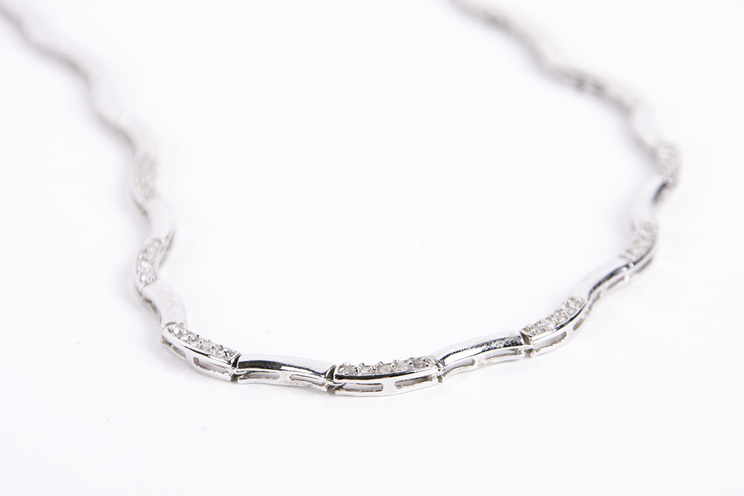 Curved Linked Necklace, Bracelet, and Earring Set