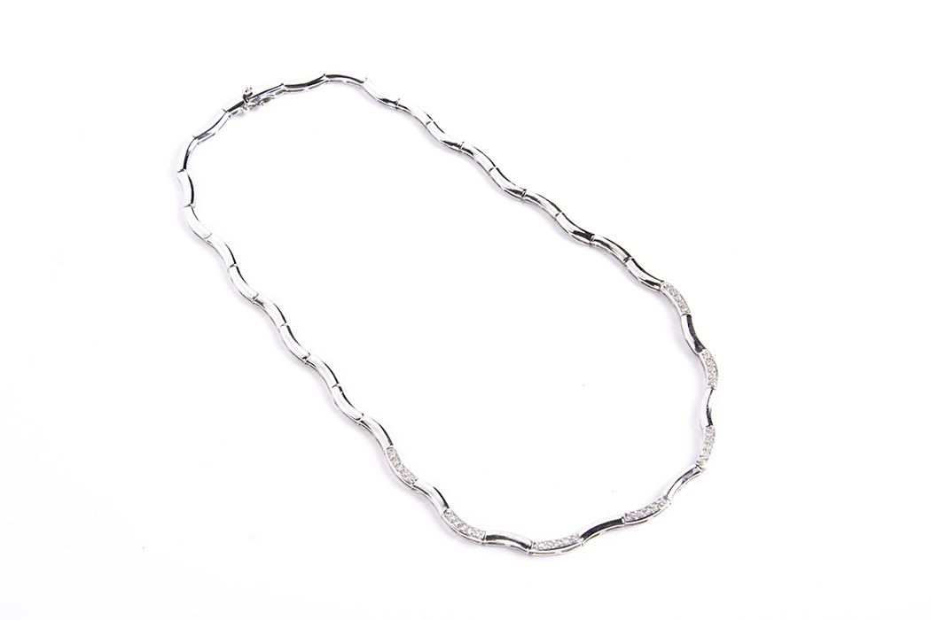 Curved Linked Necklace, Bracelet, and Earring Set