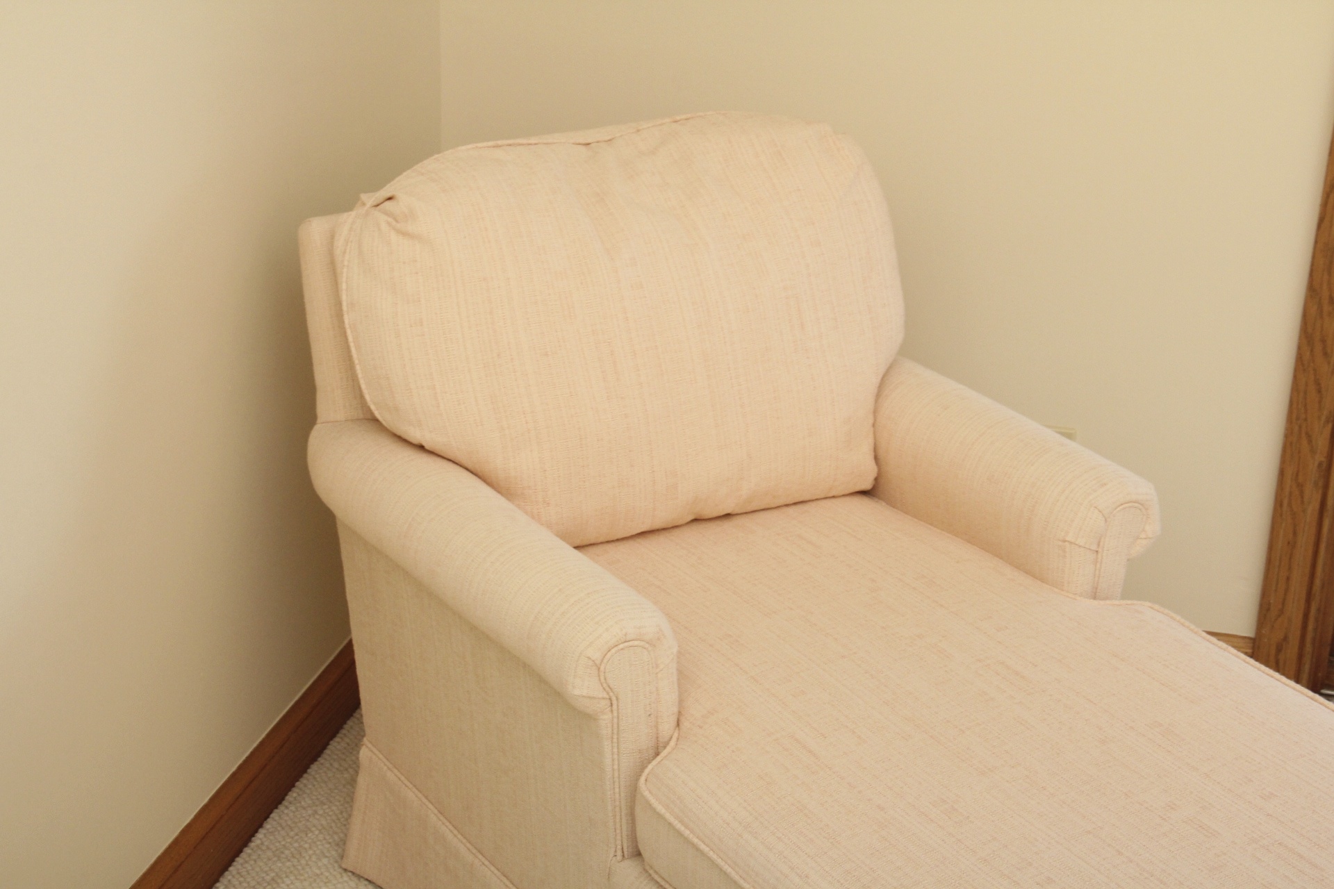 Upholstered Pastel Pink Chaise