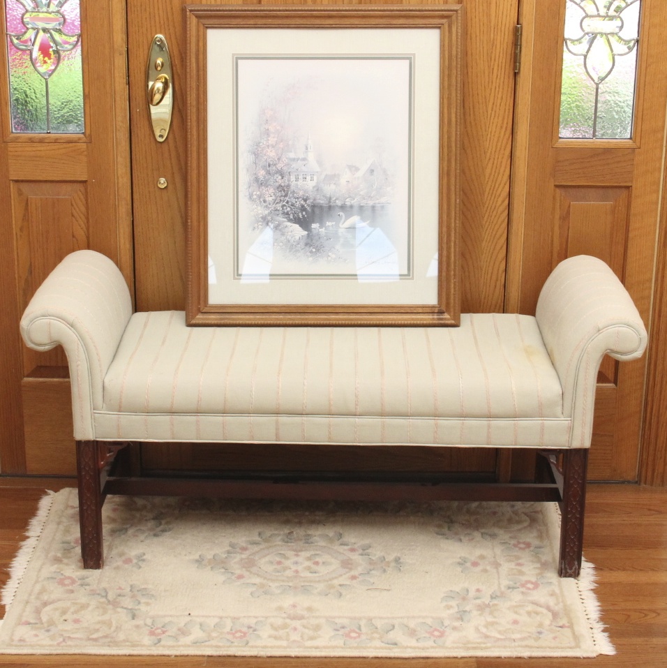 Thomasville Upholstered Asian Influenced Bench